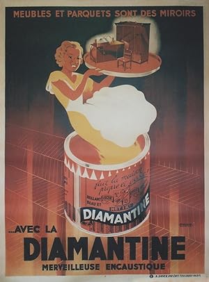 "LA DIAMANTINE" Affiche originale entoilée / Litho par Raymond DUCATEZ / Imp. B. SIRVEN (années 30)