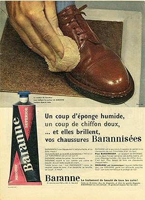 "BARANNE" Annonce originale entoilée PARIS-MATCH années 50