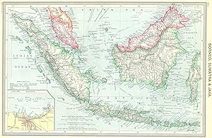 Borneo, Sumatra and Java; Inset map of Batavia