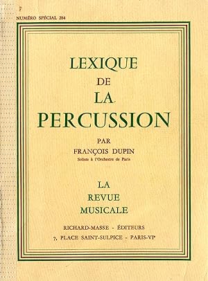 LEXIQUE DE LA PERCUSSION.