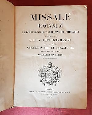 Missale Romanum ex decreto sacrosancti concilii tridentini restitutum S.PII. pontificis maximi ju...