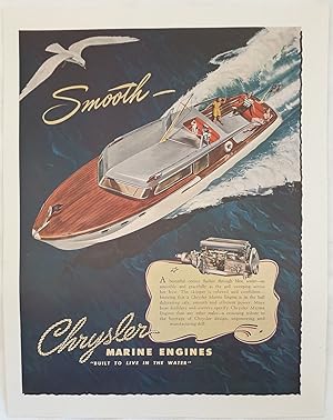 SMOOTH CHRYSLER MARINE ENGINES "BUILT TO LIVE IN THE WATER",