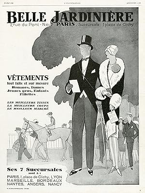 "BELLE JARDINIÈRE" Annonce originale entoilée parue dans L'ILLUSTRATION le 19/5/1928 et illustrée...