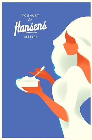2015 Contemporary Danish Poster, Mads Berg - Hansen's Yoghurt (Mejeri)