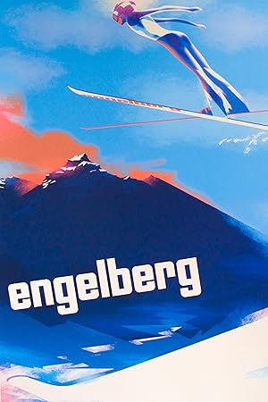 2016 Danish Modern Poster, Engelberg Ski Jumping