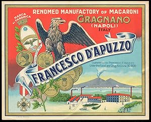Vintage Francesco D'Apuzzo Pasta Label