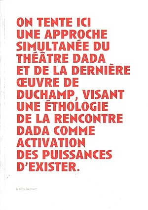 Duchamp, le regardeur et la scène de l'art : un théâtre dada: Suivi de Manifeste(s) pour un théât...