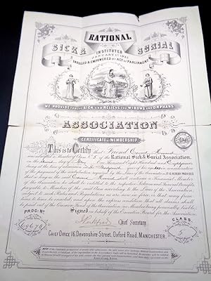 Rational Sick & Burial Association Certificate for Edward Howard 1887 of Hickling in Norfolk