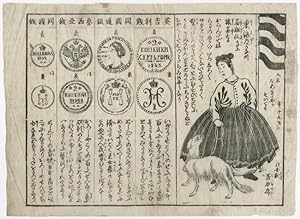 [TWO KAWARABAN NEWS SHEETS DEPICTING FOREIGNERS AND THEIR POSSESSIONS]