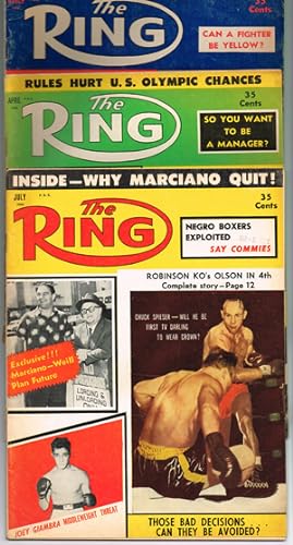 The Ring. World's Foremost Boxing Magazine: (three issues) March, April, July 1956