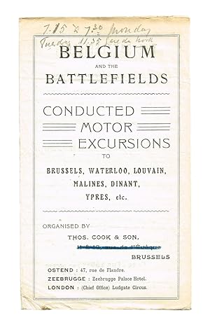 (WW I, Passchendaele, Ypres, Somme) Belgium and the Battlefields : Conducted Motor Excursions