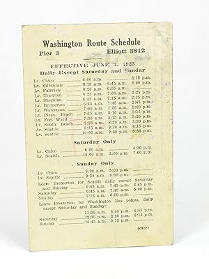 Schedule Card - Take Your Lunch and Spend Sunday at "Chico" a Pleasant Picnic Spot - Washington R...