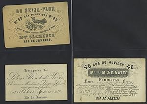 Trade cards from Women Owned Businesses from Rio de Janeiro, c. 1868