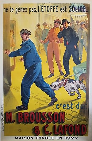"ETOFFE M. BROUSSON & C. LAFOND" Affiche originale entoilée / Litho par Marcellin AUZOLLE / Imp. ...