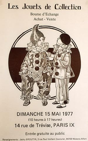 "LES JOUETS DE COLLECTION / BOURSE de PARIS 1977" Affiche originale entoilée / Offset 1977