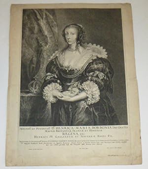 Portrait of Henrietta Maria (of France, Queen of Charles I). SERENISSMA. ET POTENTISSMA. DNA. HEN...