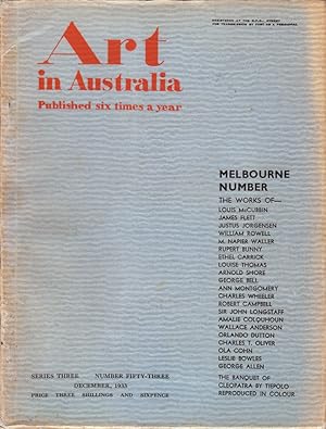 Art in Australia. Third Series. Number 53 - Melbourne Number