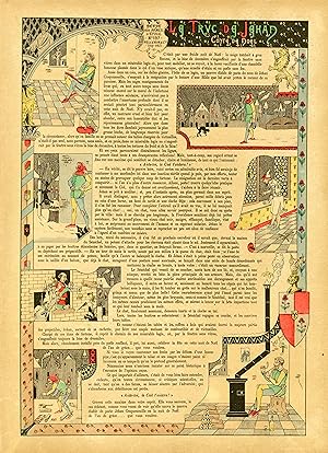 "LE TRUC DE JEHAN" Imagerie Pellerin originale entoilée / Gravure sur bois et coloriée au pochoir...