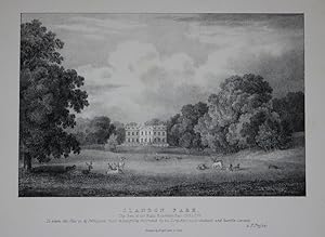 A Fine Original Antique Lithograph By G. F. Prosser Illustrating Clandon Park in Surrey, the Seat...
