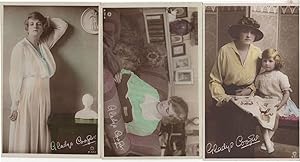 Gladys Cooper With Roman Statue Dog & Cloth Book 3x Postcard s