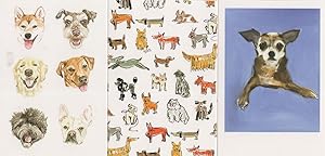 40 Happy Faces Dog Sausage Dogs 3x Postcard s