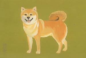 Shiba Inu Dog Painting Postcard