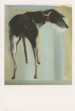 Poorly Nourished Greyhound Dog Painting Postcard