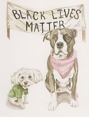 Black Lives Matter Dog Postcard