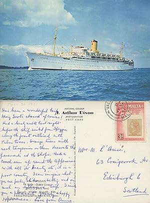 P&O Chusan Ship Liner Cruise Sent On Board 2x Postcard s