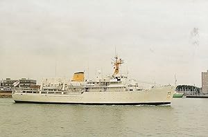 HMS Herald at Portsmouth Docks Royal Navy Survey Ship Postcard