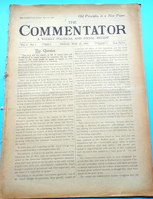 The Commentator. A Weekly Political and SOCIAL Review. (Educational Tyranny issue & Socialism) Fr...