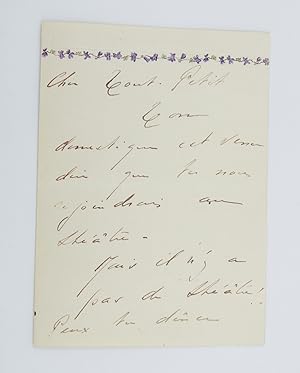 Lettre autographe signée de Renée Vivien et Hélène de Zuylen adressée à Natalie Clifford Barney :...
