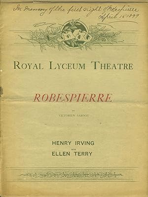 Robespierre program from the Royal Lyceum Theatre