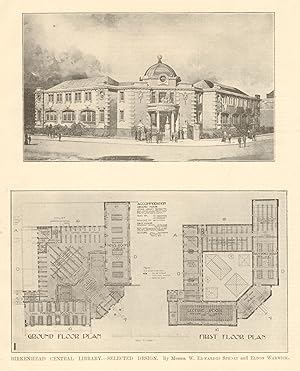 Birkenhead Central Library - Selected design by Messrs. W. Edwardes Sproat and Eldon Warwick - Gr...