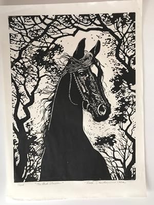 The Black Stallion [original woodcut]