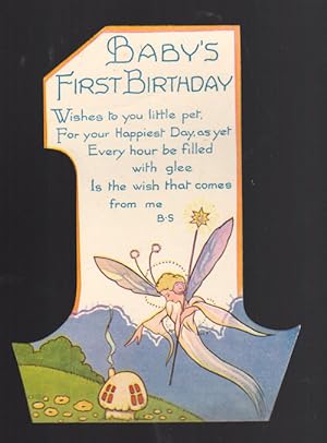 Shaped Vintage Fairy Toadstool 1st Birthday Card