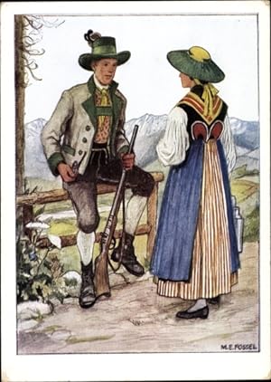 Künstler Ansichtskarte / Postkarte Fossel, Ostmärkische Volkstrachten, Steiermark, Kreis Leoben