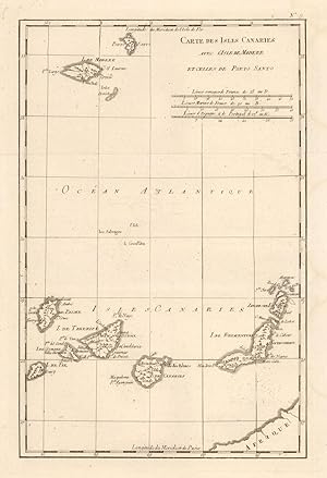 Carte des Isles Canaries avec l'Isle de Madere et celles de Porto Santo