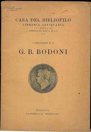 Catalogo n. 4. G.B. Bodoni.
