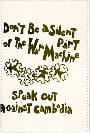Poster: Don't Be A Silent Part of the War Machine - Speak Out Against Cambodia