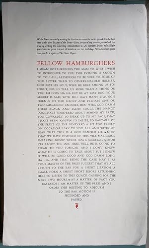 Original Broadside - "Fellow Hamburghers, I mean Roxburghers, the man to who is wish to introduce...