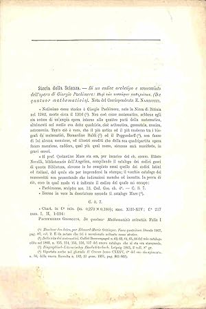 Di un codice archetipo e sconosciuto dell'opera di Giorgio Pachimere: De quatuor mathematicis