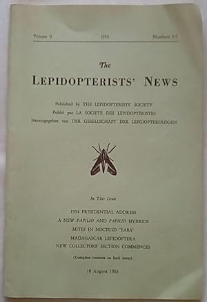 The Lepidopterists' News 1955 Volume 9 Numbers 2-3