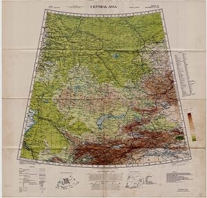 [Large Color WWII Map of] Central Asia