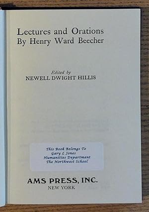 Lectures and Orations By Henry Ward Beecher