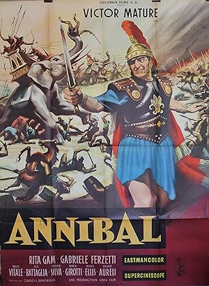 "ANNIBAL (ANNIBALE)" Réalisé par Carlo Ludovico BRAGAGLIA en 1960 avec Victor MATURE / Affiche fr...