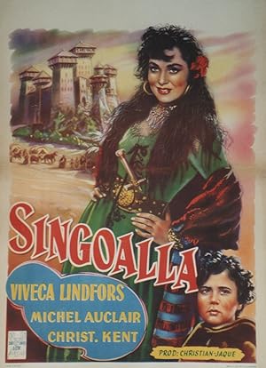 "SINGOALLA" Réalisé par CHRISTIAN-JAQUE en 1949 avec Viveca LINDFORS / Affichette belge originale...