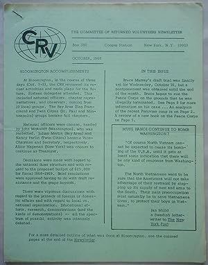 Committee of Returned Volunteers. CRV National Newsletter October, 1968