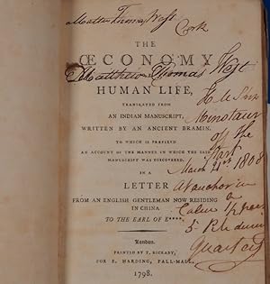 The Oeconomy [Economy] of Human Life, Translated From an Indian Manuscript, Written by an Ancient...