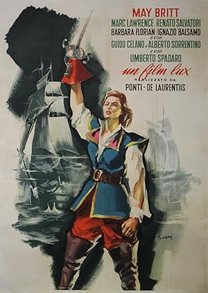 "LA FILLE DU CORSAIRE NOIR" Réalisé par Mario SOLDATI en 1952 avec May BRITT / Affiche originale ...